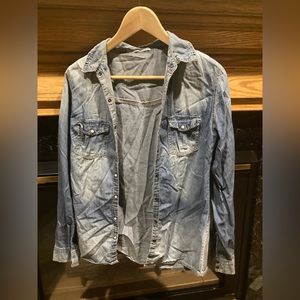 Maurices button up jean shirt